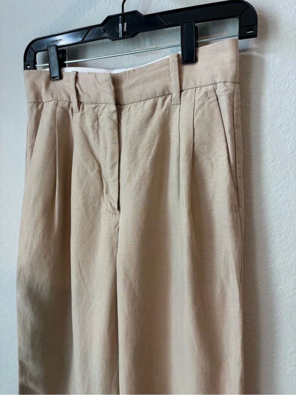 Wilfred Aritzia Effortless Linen Wide Leg Pants Natural Beige Size 2